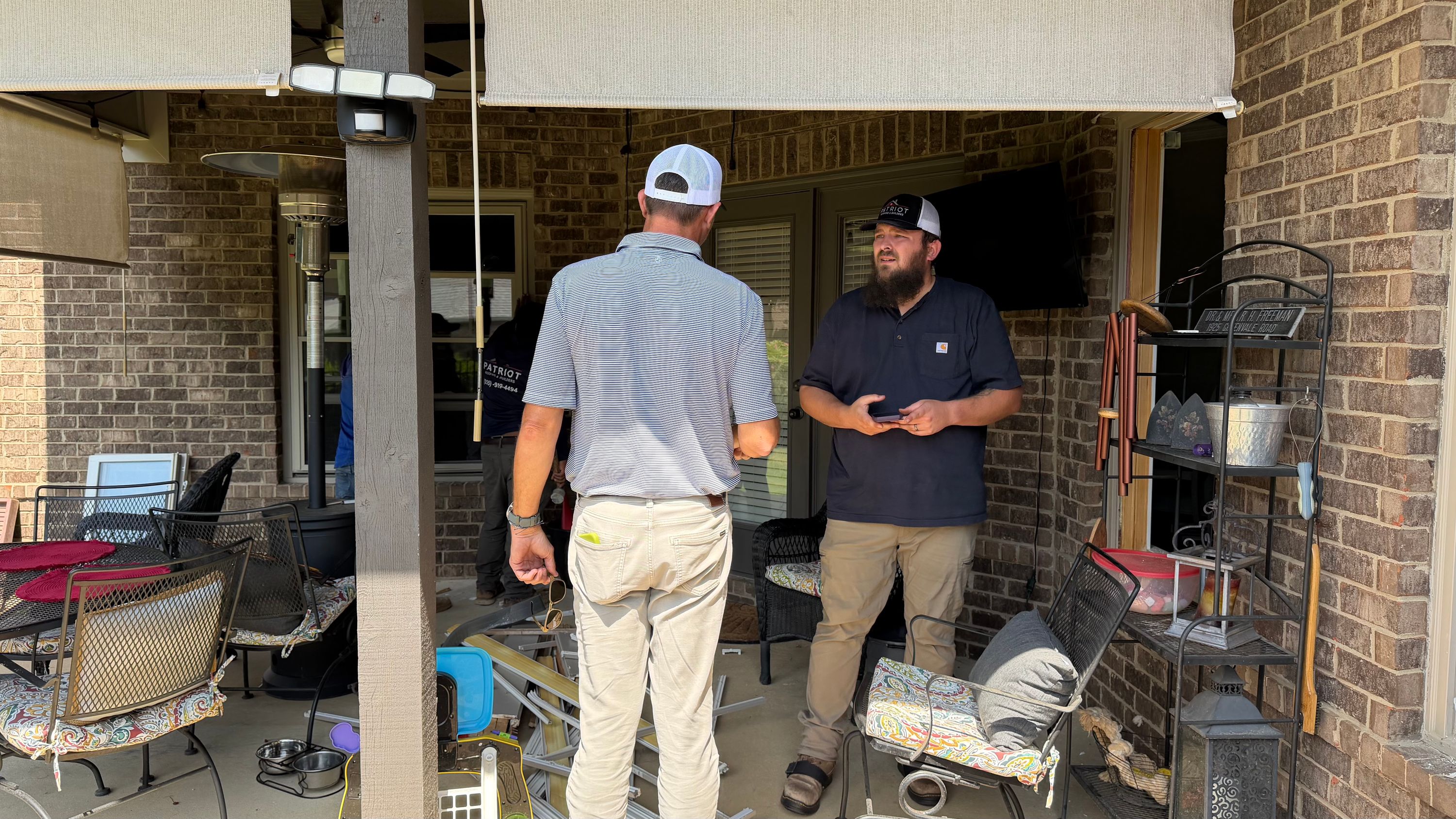 A window replacement project in progress at a home in the Bluff Park neighborhood of Hoover.