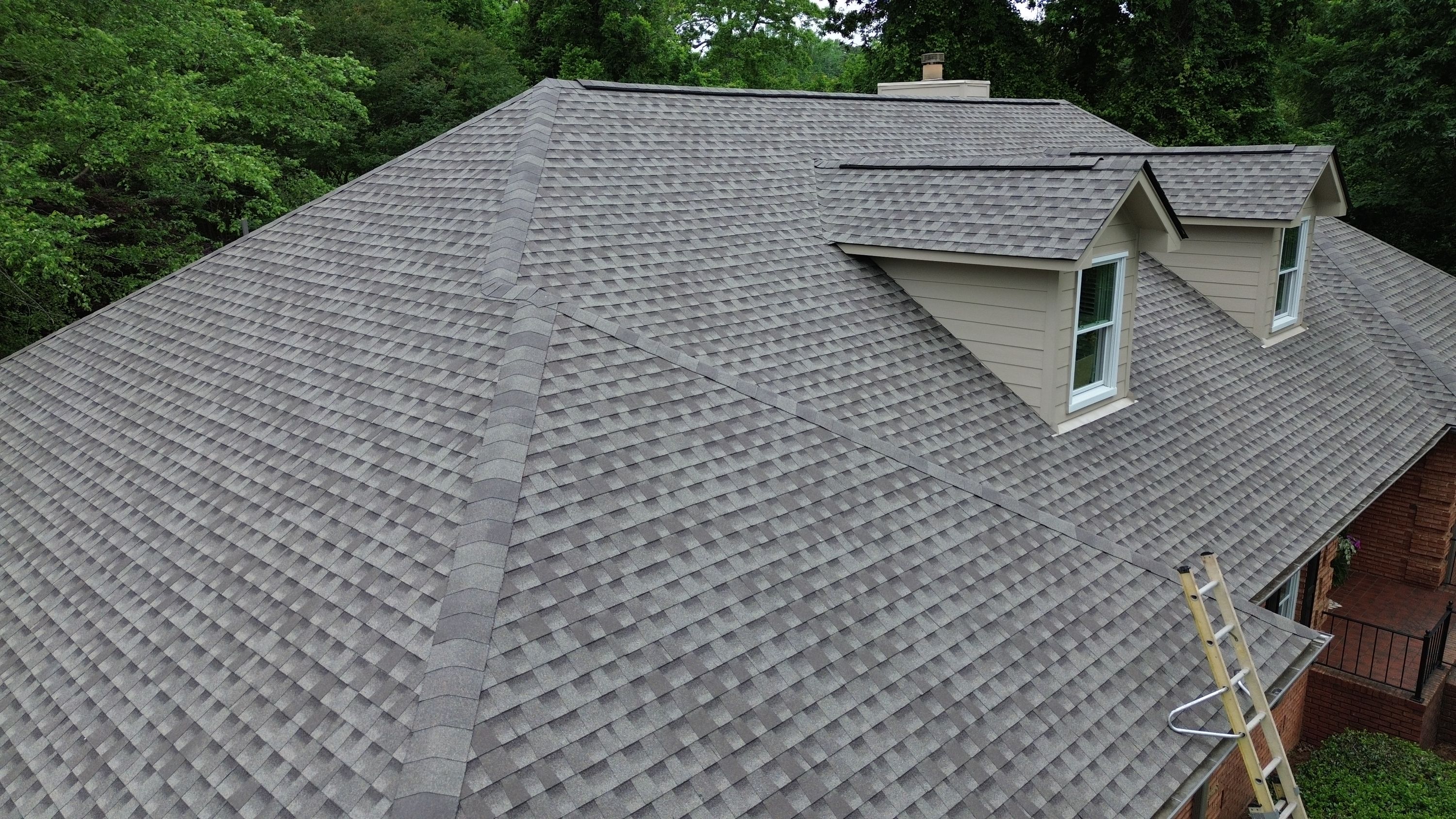 A newly installed shingle roof on a residential home in the Carisbrooke neighborhood of Hoover.