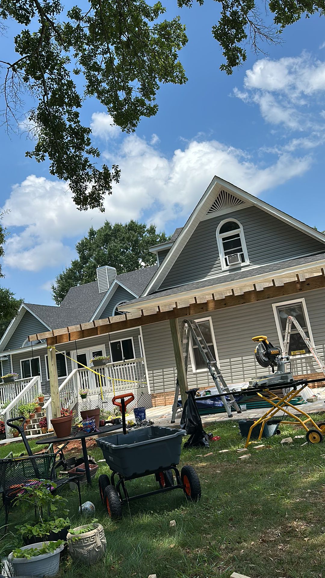 Covered Porch Addition In Cropwell, Alabama