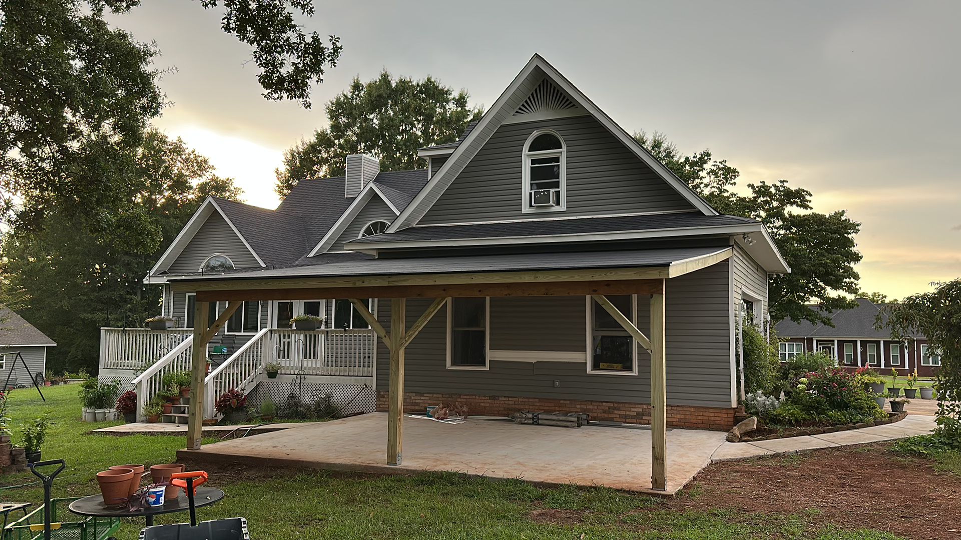 Covered Porch Addition In Cropwell, Alabama