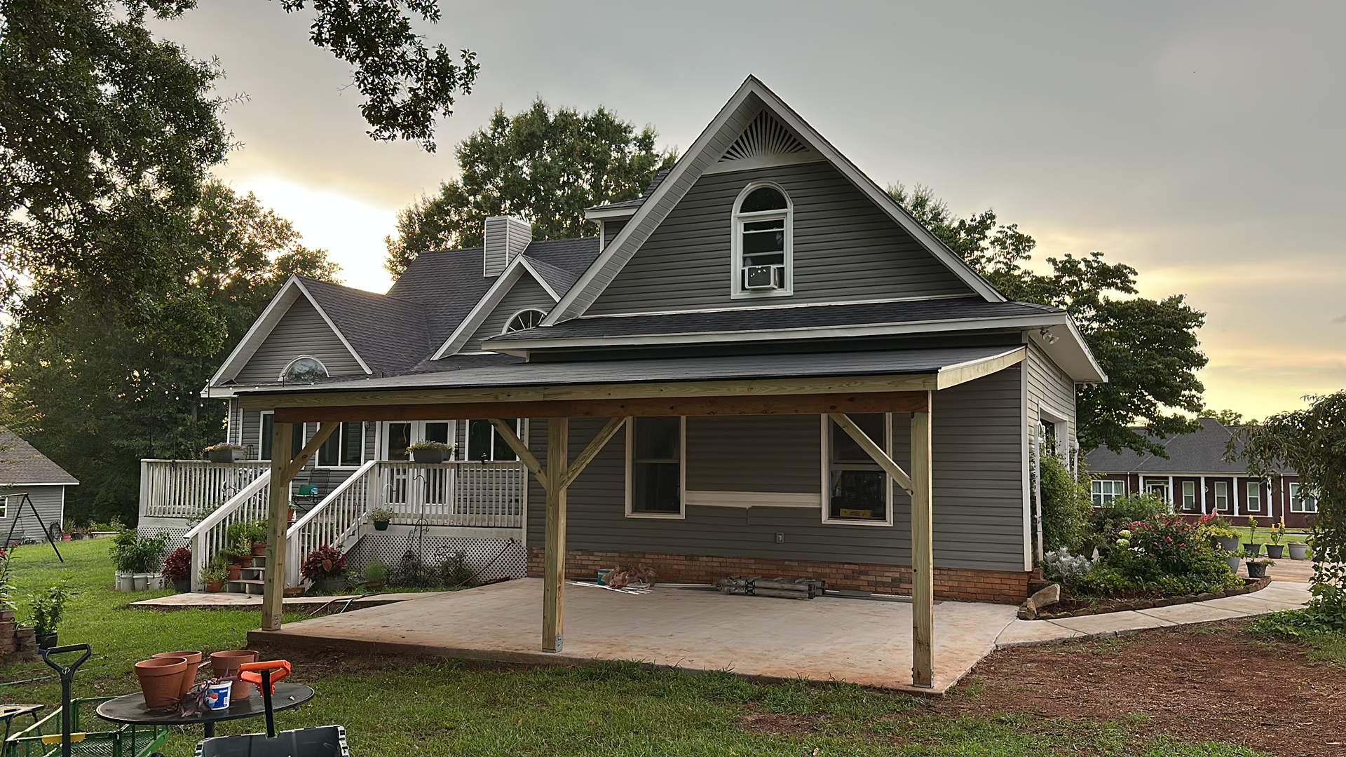 Covered Porch Addition In Cropwell, Alabama