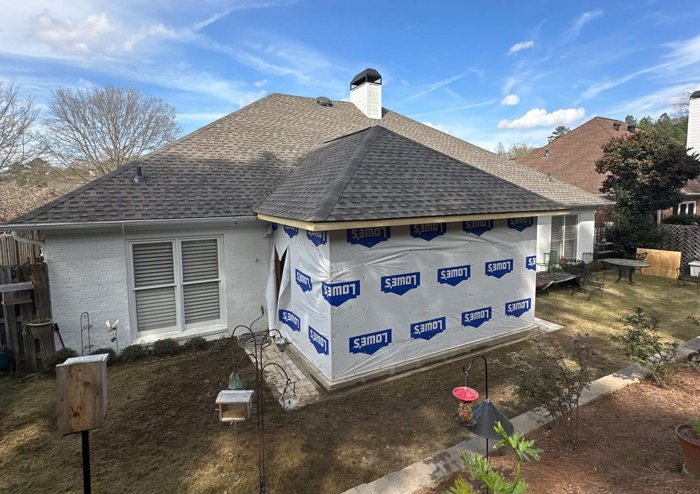 New asphalt shingle roof replacement on a residential addition in Greystone, Hoover.